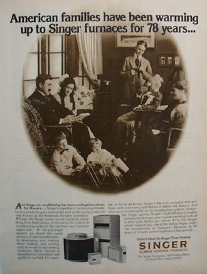 Singer Furnace Families Warming Up Ad 1978