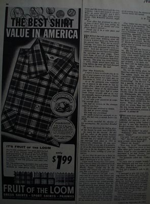 Fruit of the loom Americans finest shirts Ad 1955.