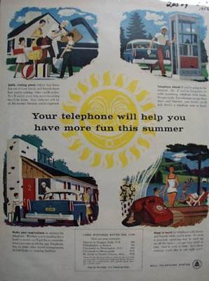 Bell Telephone More Fun This Summer Ad 1956