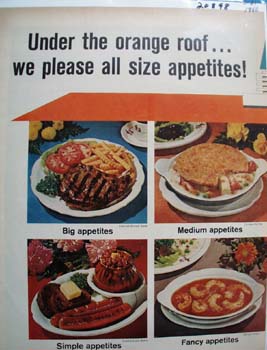 Howard Johnsons Under Orange Roof Ad 1965