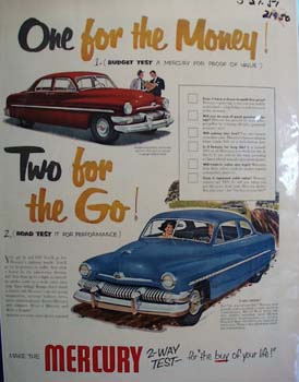 Mercury One For The Money Ad 1959