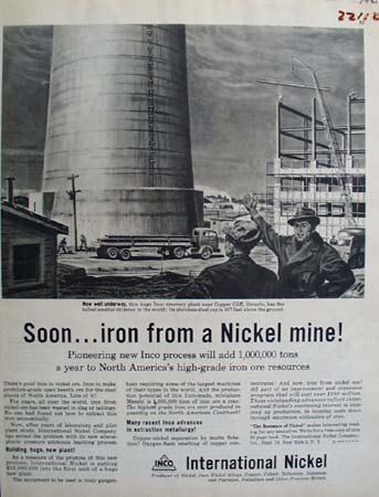 International Nickel Iron From Nickel Mine Ad 1945