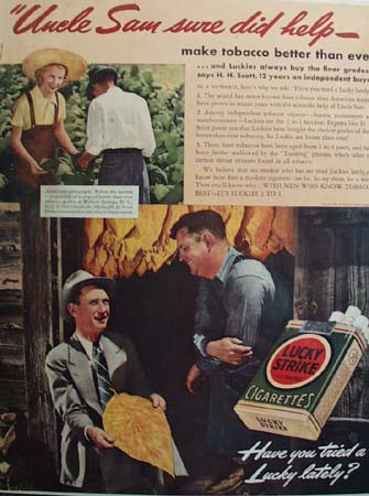 Lucky Strike Uncle Same Helped Ad 1940