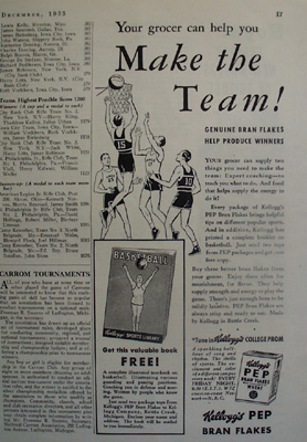 Kelloggs Bran Flakes Make The Team Ad 1935