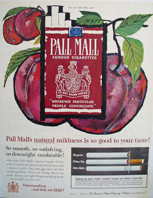 Pall Mall And Apples Ad 1961