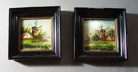 Holland scenes hand painted on tiles and framed