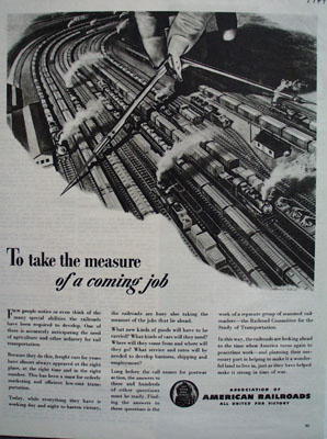 Assn American Railroads Measure Coming Job Ad 1944