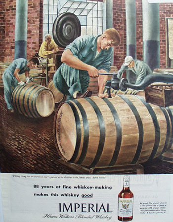 Hiram Walkers Imperial Whiskey Barrel 1946 Ad