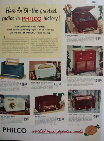 Philco Worlds Most Popular Radio 1950 Ad