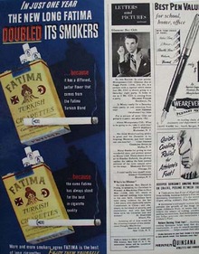 fatima tobacco Vintage 1952 Cigarettes Magazine Ad Full Page Fatima Quality Extra Mild 1913 Ad Fatima Turkish Cigarettes