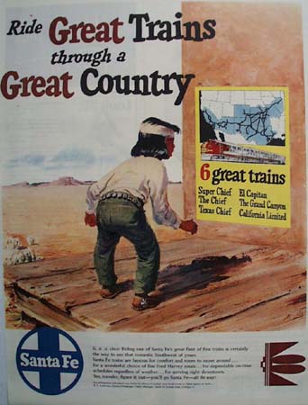 Santa Fe Railroad Great Country 1950 Ad