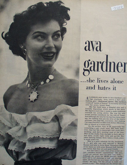 Ave Gardner Lives Alone Article 1949