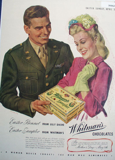 Whitmans Sampler Chocolates 1943 Ad