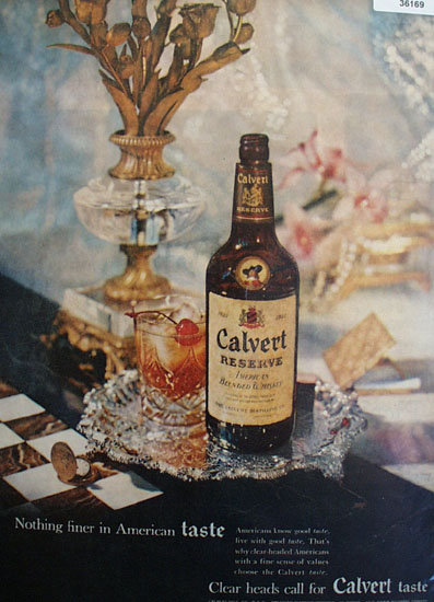 Calvert Reserve Whiskey 1957 Ad