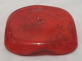 Czechoslovakia Enamel Red Glass Bowl