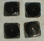 Art Deco Buttons, black glass