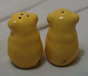 Yellow Ceramic Bears Salt & Pepper Shakers