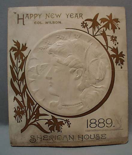 Sheridan House 1889 New Year Menu