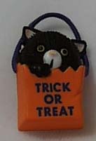 Gibson Halloween Black Cat in Bag Pin