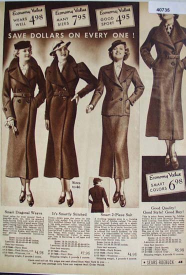 Sears Women Suit And Coat 1936 Ad