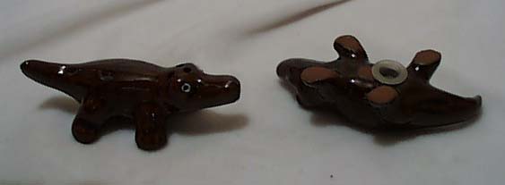 Florida Alligator Brown Ceramic Salt & Pepper