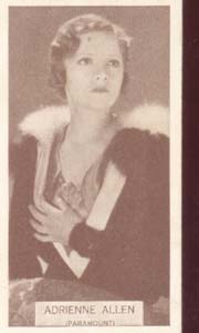 Adrienne Allen Film Star Photo Card 1934