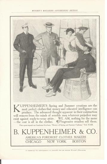 B. Kuppenheimer Co., Clothing Ad.  This is an