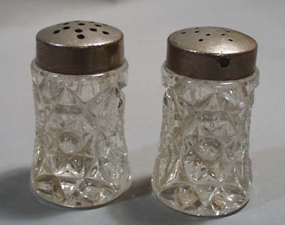 Pressed Glass Salt & Pepper Shakers