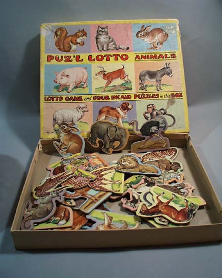 Old lotto animal box & pieces