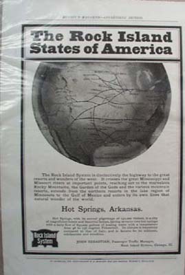 Rock Island System Railroad Ad Hot Springs Arkansas1902