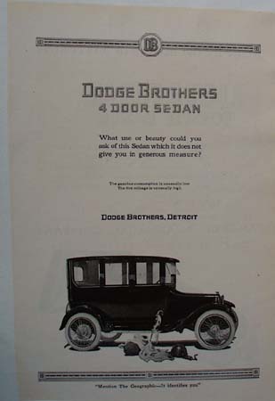 Dodge Brothers Auto 1920 Ad