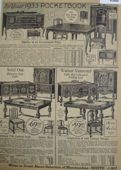 Sears Kitchen Furniture 1933 Ad