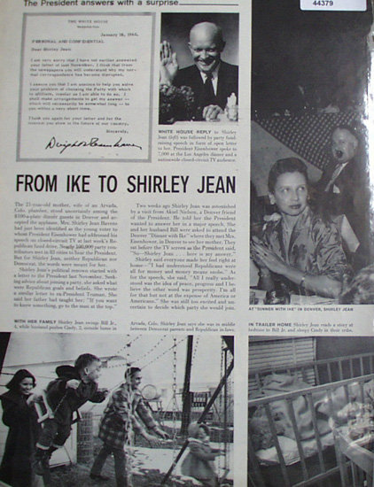 From Ike To Shirley Jean 1960 Article