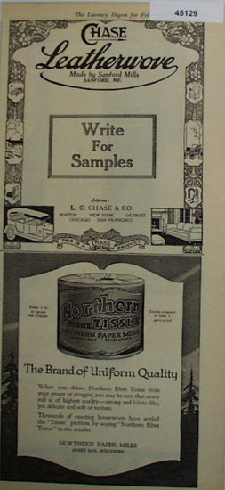 Northern Tissue 1920 Ad.