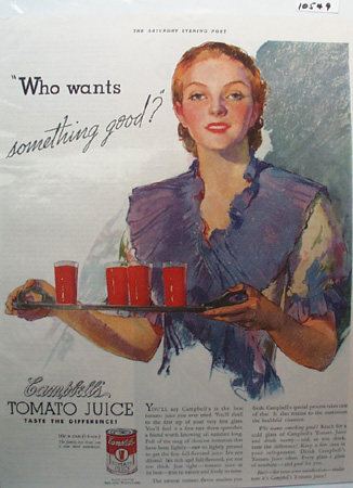 Campbell's Tomato Juice Something Good Ad 1936