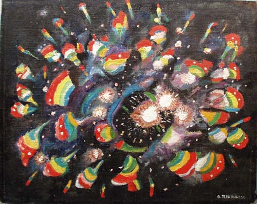 Colorful abstract painting, Fireworks