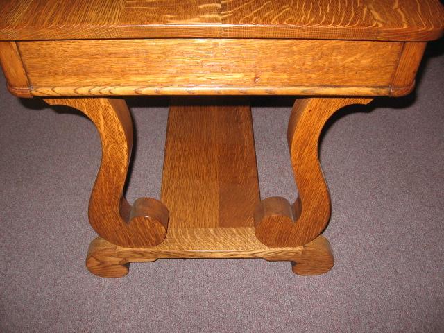 Empire Oak Desk/Library Table w. Drawer