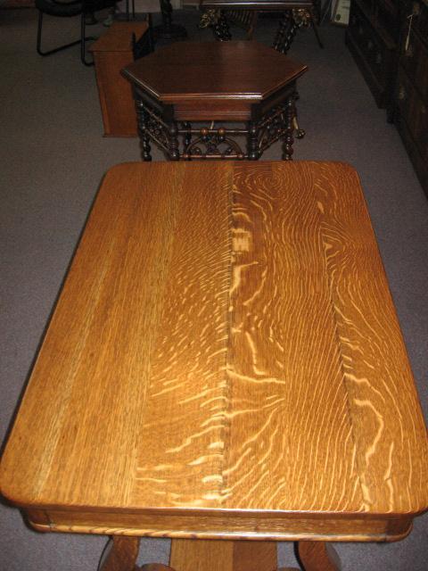 Empire Oak Desk/Library Table w. Drawer