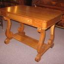 Empire Oak Desk/Library Table w. Drawer