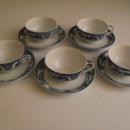 Noritake Nippon Royal Sometuke Pattern 16033 Set Of 5 Cups & 6 Saucers