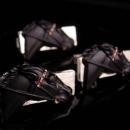 Vintage Horse racing Cufflinks -LARGE silver & black enamel - black horse - Gambler gift  novelty gambling gift silver mens cuff links