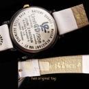 Vintage John Zaboyan I love you watch - white genuine leather band - womens sweetheart couture gift - hippie watch - pop art spinning dial