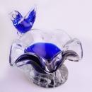 Blue Bird of Happiness paperweight - birdbath trinket tray - Vintage love bird figurine - wedding gift - vanity tray - gardener gift