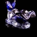 Blue Bird of Happiness paperweight - birdbath trinket tray - Vintage love bird figurine - wedding gift - vanity tray - gardener gift