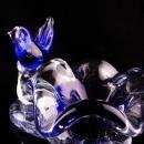 Blue Bird of Happiness paperweight - birdbath trinket tray - Vintage love bird figurine - wedding gift - vanity tray - gardener gift