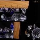 Blue Bird of Happiness paperweight - birdbath trinket tray - Vintage love bird figurine - wedding gift - vanity tray - gardener gift