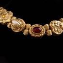 Vintage Victorian slide bracelet - bee cameo rhinestone slides / Edwardian heart jewelry / renaissance revival / Vintage costume jewelry