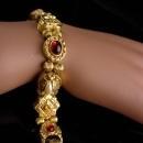 Vintage Victorian slide bracelet - bee cameo rhinestone slides / Edwardian heart jewelry / renaissance revival / Vintage costume jewelry