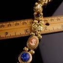 Vintage Victorian slide bracelet - bee cameo rhinestone slides / Edwardian heart jewelry / renaissance revival / Vintage costume jewelry