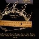 Vintage Edwardian style necklace - statement bib choker - exotic spider web jewelry - silver plate tassel drop - Vintage Wedding collar